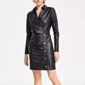NWT Michael Kors Petite/XS size faux leather wrap dress  Size P/XS